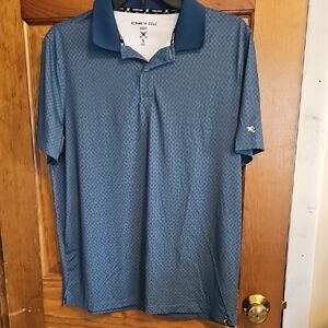 Kenneth Cole Men's Patterned Blue Polo Shirt